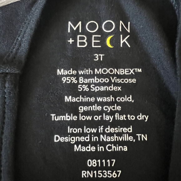 Moon + Beck Romper Kids 3 Black With Polkadot Pocket - Picture 2 of 7